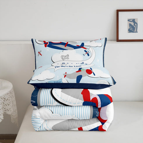 Set Set, Set 1 Erosebridal Helicopter Comforter Baby Nursery Toddler Bedding for Boys Airplane Twin Bed Comforter