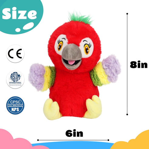 Cuteoy Talking Parrot Repeat What You Say Musical Stuffed Animal Shaking Singing Plush Toy Electric Interactive
