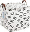 LANGYASHAN Square Storage Baskets, Waterproof Canvas Children Laundry Nursery Hamper for Shelves, Gift Baskets Toy