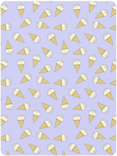 Jynexis 52x28 Ice Cream Purple Pattern Baby Crib Sheets, Cotton Fitted Crib Sheet, Soft Breathable, Fits Standard