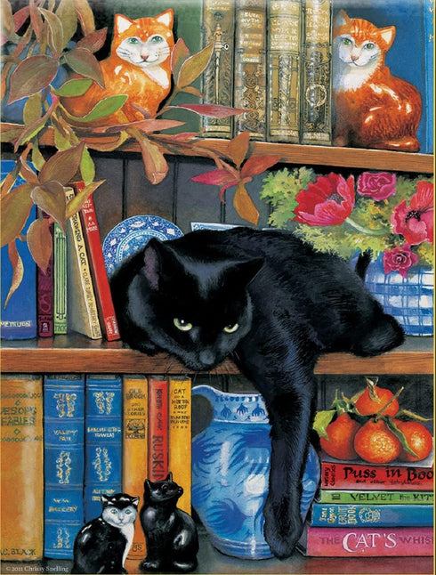 1000 20" 27" CL59367 SUNSOUT INC - On The Shelf - pc Jigsaw Puzzle by Artist: Chrissie Snelling - Finished Size x