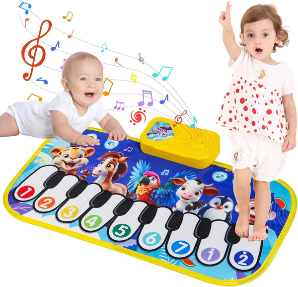 KAYOMIPE Floor Piano Mat for Toddlers,Musical Mats W/ Animal Sounds&Songs,Kids Sensory Educational Carpet