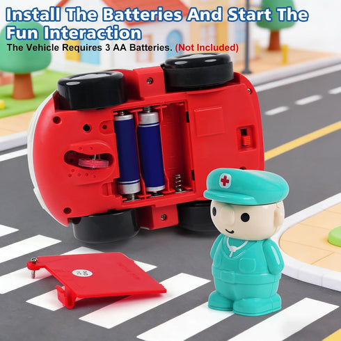 2.4GHz 18+ 2 3 4 5 BEMITON Remote Control Toy Cars for Toddlers - Interactive Police Car & Ambulance with Lights