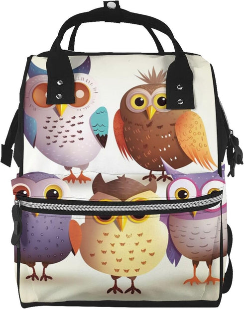 FHEDVBN Owls Birds Diaper Bag Backpack for Women Multifunction Waterproof Mummy Backpacks for