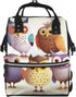 FHEDVBN Owls Birds Diaper Bag Backpack for Women Multifunction Waterproof Mummy Backpacks for