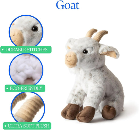 12 inches The Petting Zoo Goat Stuffed Animal Plushie, Gifts for Kids, Wild Onez Farm Animals, Goat Plush Toy