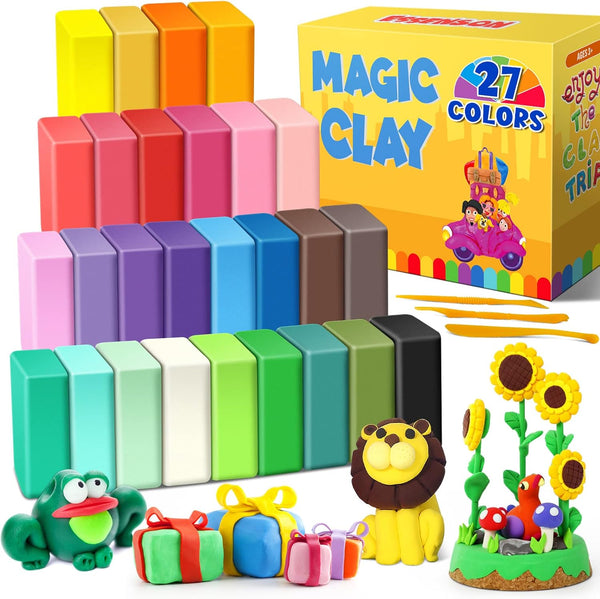 ESSENSON Air Dry Clay - 27 Colors Modeling Clay for Kids, Soft & Ultra Light with Tools, Toys Gifts for Ages 3-8