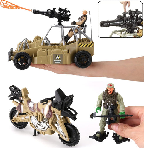 26 PCS Army Men Helicopter Carrier Toys, Military Soldier Action Figures, Jumbo Transport Aircraft with Lights & Sound