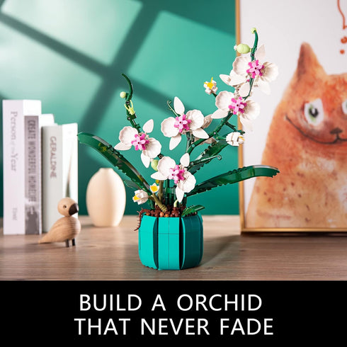 JOJO&Peach Orchid Bonsai Building Set, 811 Pieces Botanical Collection for Home or Office Gifts