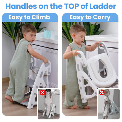 Primlect 2 1 Potty Training Seat, Upgrade Ultra-Stable Toddler Toilet Seat for Kids Boys Girls, in Potty Training