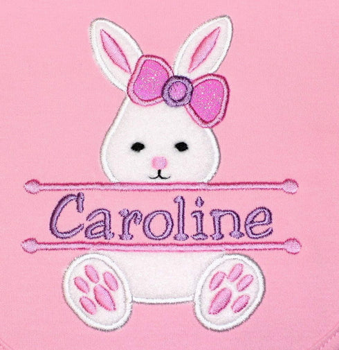 My1st Personalized Easter Bunny Bib for Baby Girl