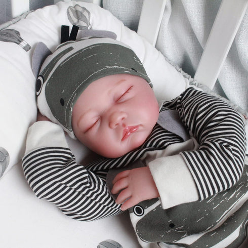 CHAREX 22 Inch Sleeping Reborn Baby Boy Doll, Lifelike Realistic Weighted Newborn, Christmas Gift for Kids Age 3+