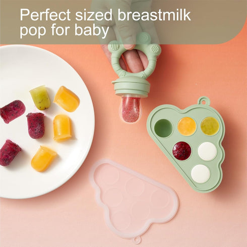 KERRT 3-12 (Green1) KEERT Baby Fruit Feeder with Popsicle Mold, Teething Teethers for Babies Months,Teething Toys