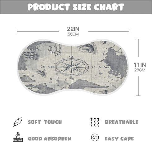 YETTASBIN World Map Muslin Baby Burp Cloth, Super Soft Absorbent Cotton Burp Rag Baby Bibs Feeding Cloth for Newborn