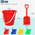 28Sets Summer Shindel Sand Buckets and Shovels for Kids, Beach Buckets Travel Sand Toys, Beach Essentials, Fun