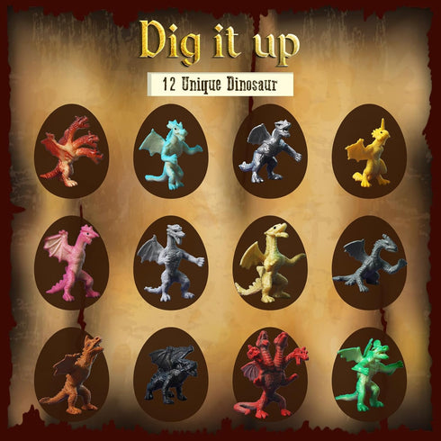 12 Gamerside Jumbo Dragon Egg, Dragon Dig Kit - Dig Up Unique Dragons, Gaint Dragons Toys for Kids, Educational STEM