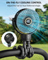 3.5" Battery Powered Baby Stroller Cooling Fan, 3-Speed Rechargebale Tripod Fan with 360 Degree Rotation, Quiet Portable Fan with LED Display, Great for Car Seat, Crib, Bike, Treadmill, Black