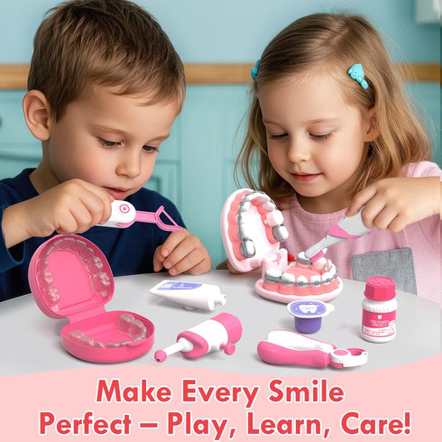 3-5 Set, 3 4+ Playset, 3 4 5 Lehoo Castle Doctor Kit for Toddlers Girls, Kids Dentist Play Toys for Year Old Girls