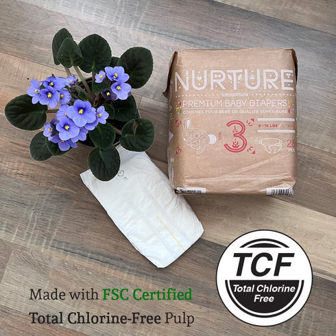 Nurture Diapers by BioBag, Size 4 (15-31 lbs), 78 Premium Quality, Eco Friendly, Hypoallergenic