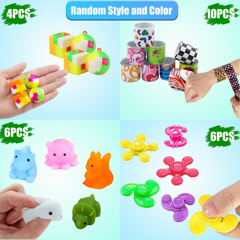 Aibequ 120 Pcs Fidget Toys Party Favors for Kids, Stress Relief Sensory Toys for Anxiety Autism ADHD, Treasure Box Toys