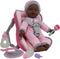 African American Doll Travel PlaySet - Baby Doll Car Seat Carrier Backpack with 12 Inch Soft Body Doll & Accessories