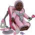 African American Doll Travel PlaySet - Baby Doll Car Seat Carrier Backpack with 12 Inch Soft Body Doll & Accessories