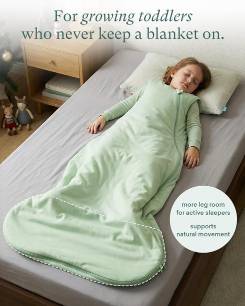 1.0 3T-4T-5T PurComfy Extra-Long Toddler Sleep Sack, Premium Bamboo Viscose Warm Sleeping Bag Supersoft TOG Wearable