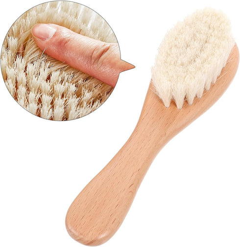 Set 4pcs VICASKY Wooden Comb and Woolen Brush Grooming Kit for Scalp Care Beech Wood Material Gentle Hairbrush and Comb