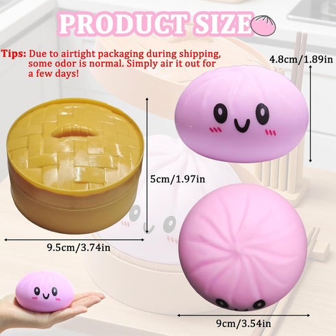 PMDYBY Dumpling Squishy Toy, Dumpling Squishy Mystery Box, Colorful Dumplings Stress Balls Fidget Sensory Toy, Squeeze