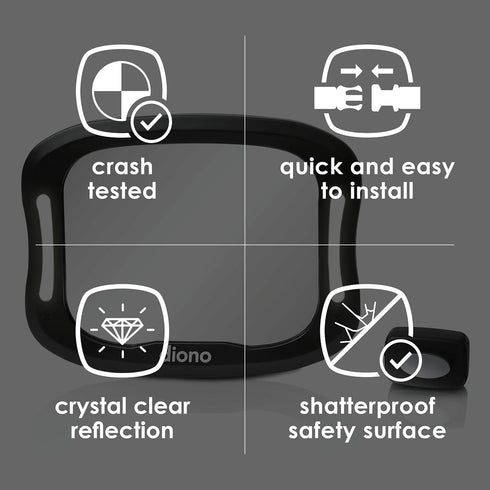 360 Diono Easy View XXL Baby Car Mirror with Extra Wide View, Safety Car Seat Mirror for Rear Facing Infant