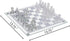 Gamie 14 Inch Glass Chess Set for 2 Players - Elegant Design - 32 Frosted and Clear Pieces - Durable Build