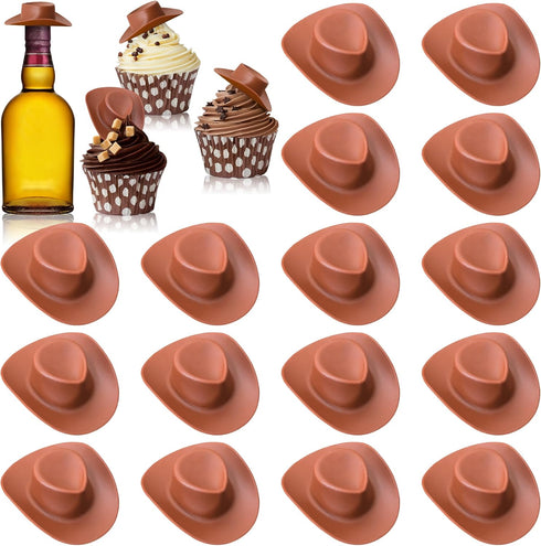 30PCS Miniature Plastic Western Cowboy Cowgirl Hats for Party Decoration