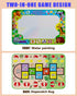 2 1 Mat,60 40 Inch Backpack,Hopscotch 3-12 in Water Doodle x Extra Large Drawing Mat with Rug Design on