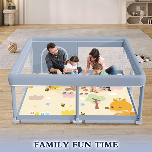 50 50 Inch XVISHX x Baby Playpen with Mat, Playpen for Babies and Toddlers, Baby Playard for Indoor & Outdoor Active