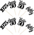 24 PCS Black 50th Birthday Cupcake Toppers, Glitter Hello 50 Cupcake Topper for 50th Birthday Party