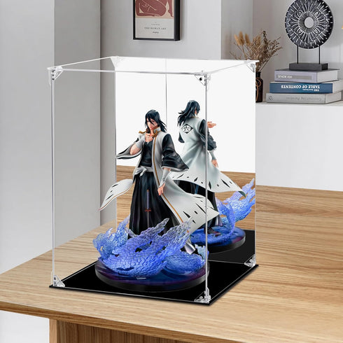 (12x12x15.7 inch; 30x30x40 cm) Acrylic Display Case for Collectibles Assemble Clear Acrylic Display Box with Mirrored