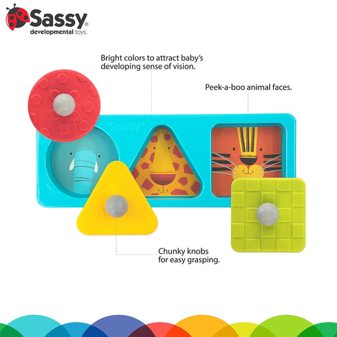 6+ Sassy Eco Peek-a-Boo Puzzle | Made Green with Plant-Based Plastic | STEM Learning Months
