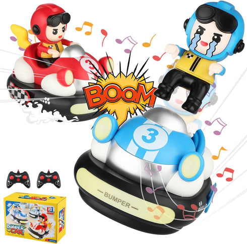 TAGGIVAN Remote Control Bumper Cars Toy (2 Cars Set) Rechargeable RC Ejector Vehicles