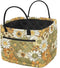 Entornuest Daisy Flowers Decorative Storage Bins 13x10x10 Quilted Polyester Cube Baskets with Handles