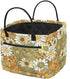 Entornuest Daisy Flowers Decorative Storage Bins 13x10x10 Quilted Polyester Cube Baskets with Handles