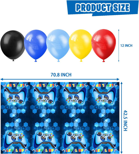 Video Game Birthday Party Decorations - 109Pcs Gamer Supplies for Boys Birthday Party, Happy Birthday Backdrop