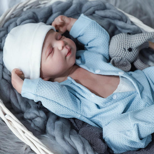 18 Inch Realborn 3+ WOOROY Lifelike Reborn Baby Dolls- Baby Boy Doll, Full Vinyl Body Sleeping Dolls, Poseable Real
