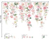 wondever Large Pink Flowers Wall Stickers Hanging Vine Floral Leaves Peel and Stick Wall Art Decals for Baby Nursery