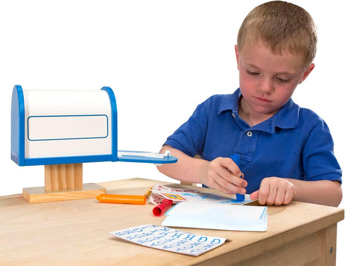 Melissa & Doug My Own Wooden Mailbox Activity Set - Educational Toy with Reusable Letters for Kids 4+