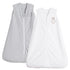 PHF Soft Micro-Fleece Baby Sleep Sack, 6-12 Months, Warm Baby Wearable Blanket, 2-Way Zipper, 2 Pack, White & Grey