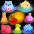 Animal Bath Toy Set with 8 Pcs Floating Auto Flashing Early Learning Toys for Kids & Pets, Dinosaur Shark Flamingo