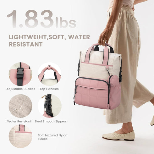 Backpack, Backpack VONAL Diaper Bag Lightweight Baby Diaper Bags, Travel Large Diaper Bag with Changing Station, Pink