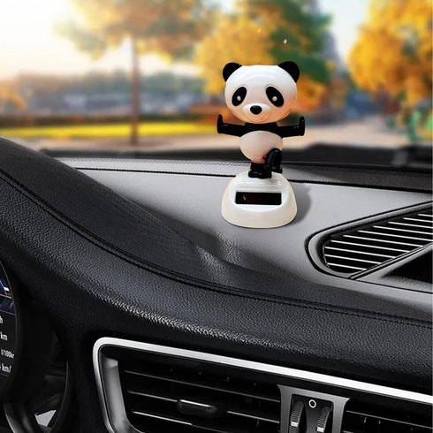 Black White Panda Dancing Doll - Solar Swing Panda Ornament, Solar Powered Decor, Swinging Panda for Home and Office