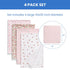 100% 30x30 Inches (Pack 4), Delta Children Cotton Flannel Baby Receiving Blankets for Girls and Boys of Pink Floral