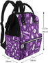 QSMJKLD Backpack Mommy Daypack Nurse Pattern Purple Diaper Bag with Changing Pad, Pacifier Holder - Multifunction
